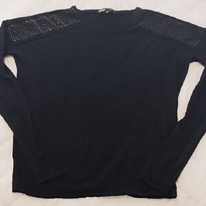 Maje Black Sweater with Gold Accents